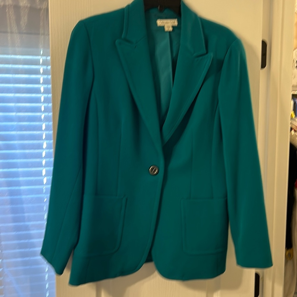 Teal Coldwater Creek size 14 jacket blazer